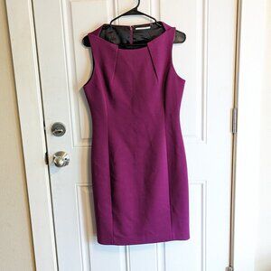 T Tahari Sleeveless Dart Front Sheath Dress Magenta Pink/Purple Size 4 -EUC